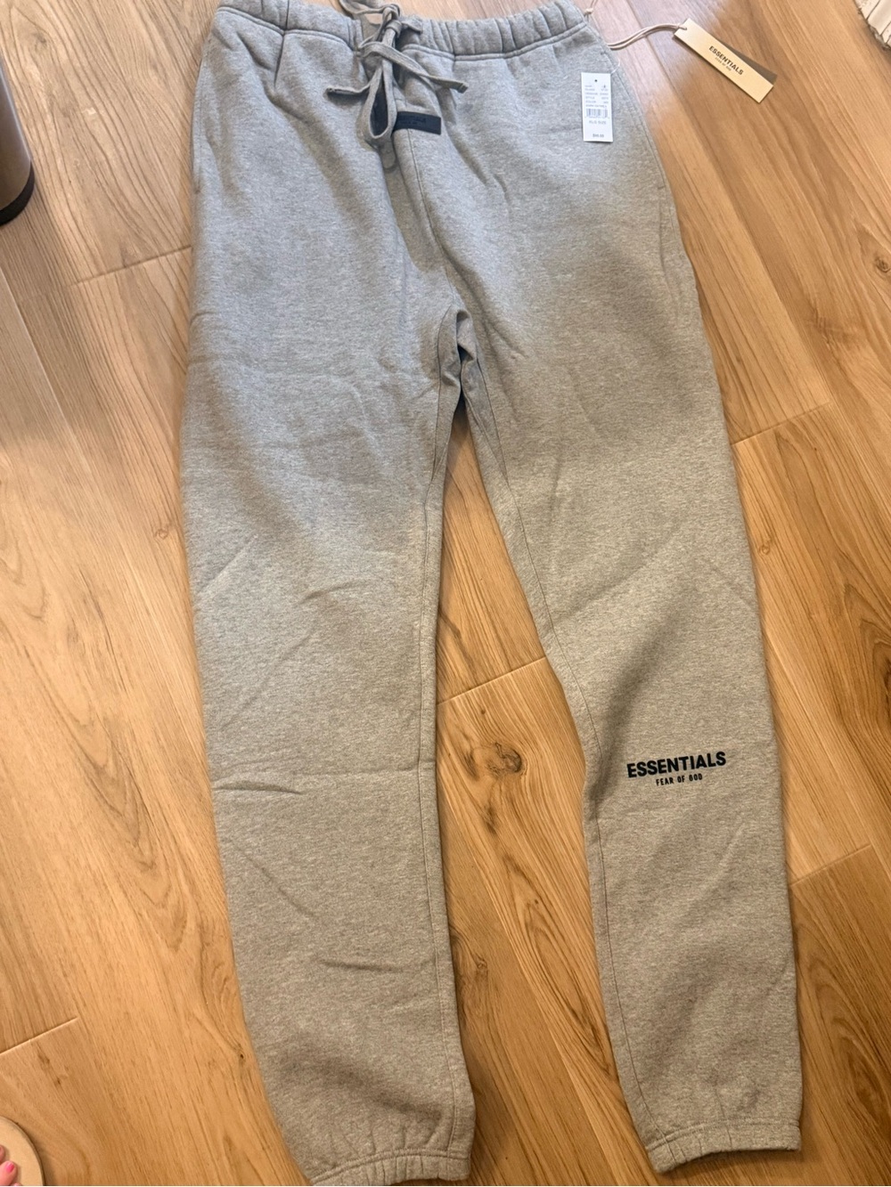 Essentials Light Grey Sweatpants with Logo Patch.  Size XL